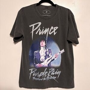 Prince Glitter Purple Rain Graphic Band Tee Size Small Medium